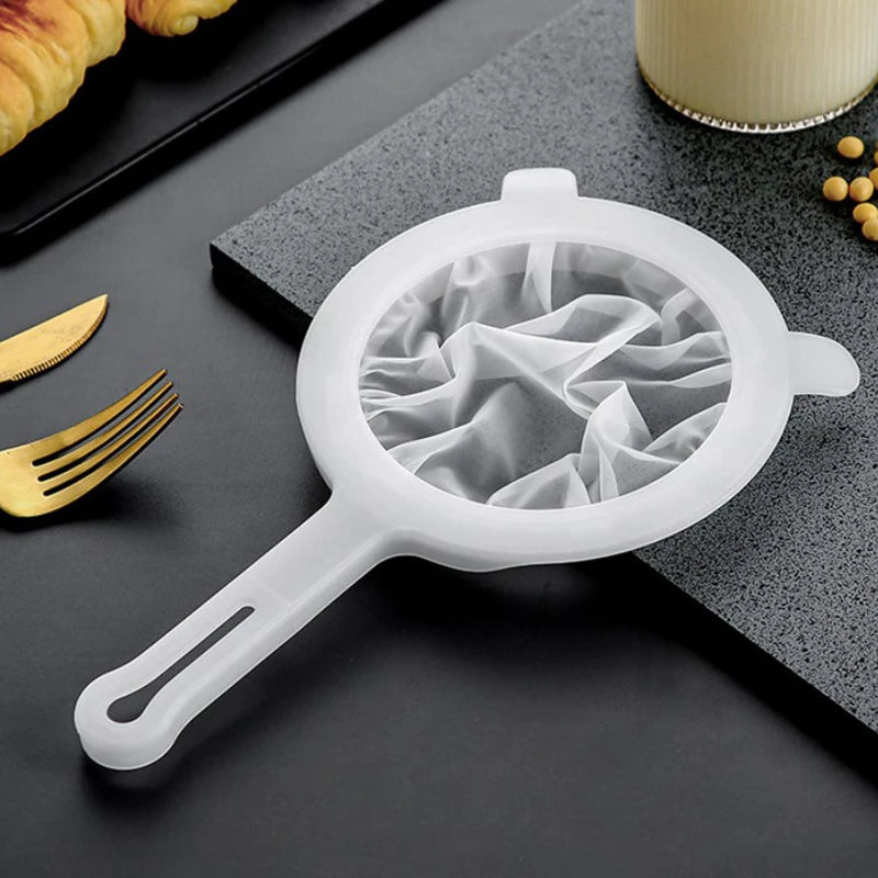 Kitchen Soy Milk Coffee Filter Bags Reusable Nylon Mesh Strainer Milk Yogurt Filter Spoon Tea Wine Juice Colander Sieve Mesh. Qme