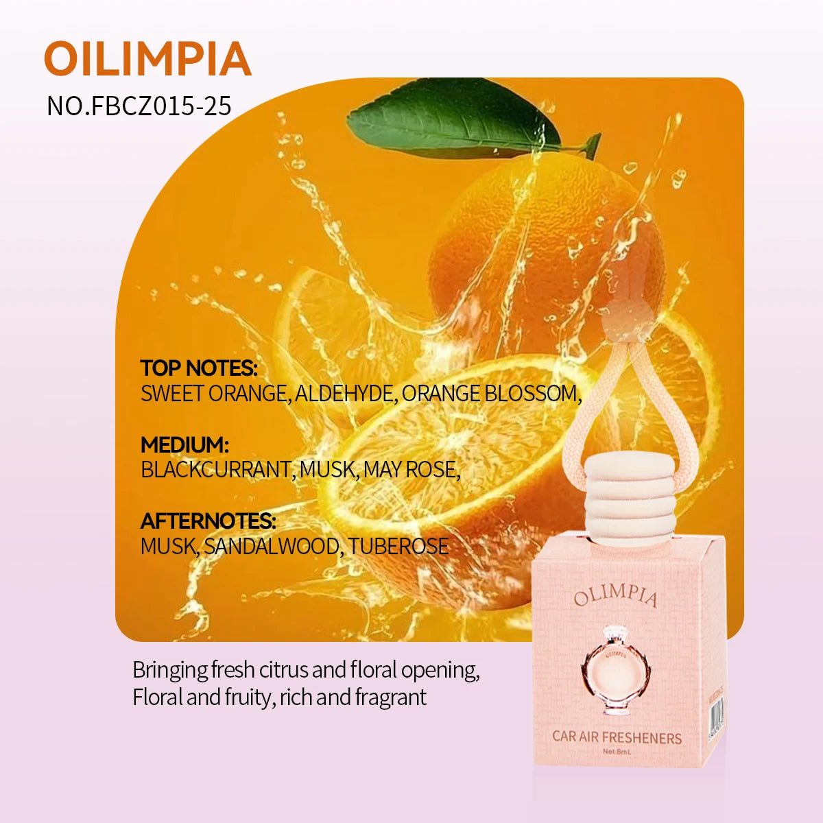 Car Air Fresh Fragrance Lasting Natural Flower Perfume Diffuser Mild Qme OILIMPIA
