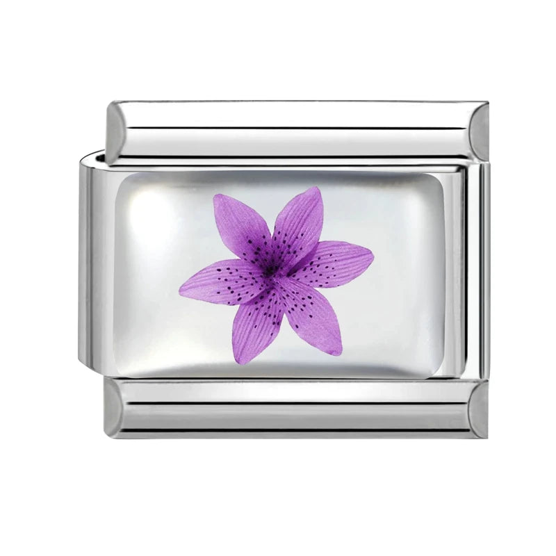 Fashion African Daisy Iris Peony Rose Flower Butterfly Italian Charm Fit 9MM Stainless Steel Bracelet Women Men DIY Jewelry Gift Qme Style 9