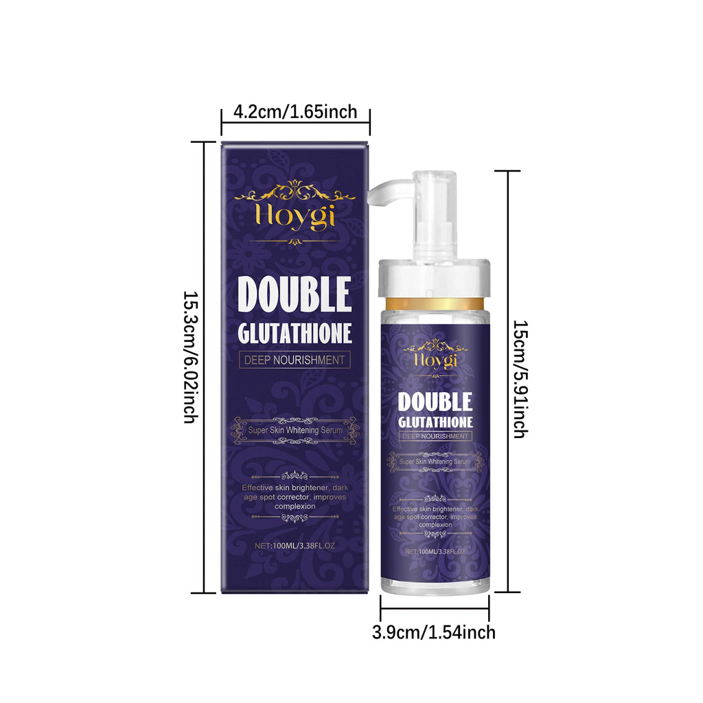 Double Glutathione Serum Lightens Dark Spots Even Skin Tone Skin Radiant Moisturizing Hydrating Smoothing Brighten Skin Care Qme