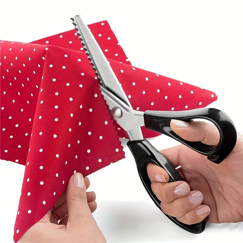 High-carbon Stainless Steel Zigzag Scissors -Sharp Triangle Teeth for Precise Cutting,Ideal for DIY Handiwork, Sewing, Tailoring Qme
