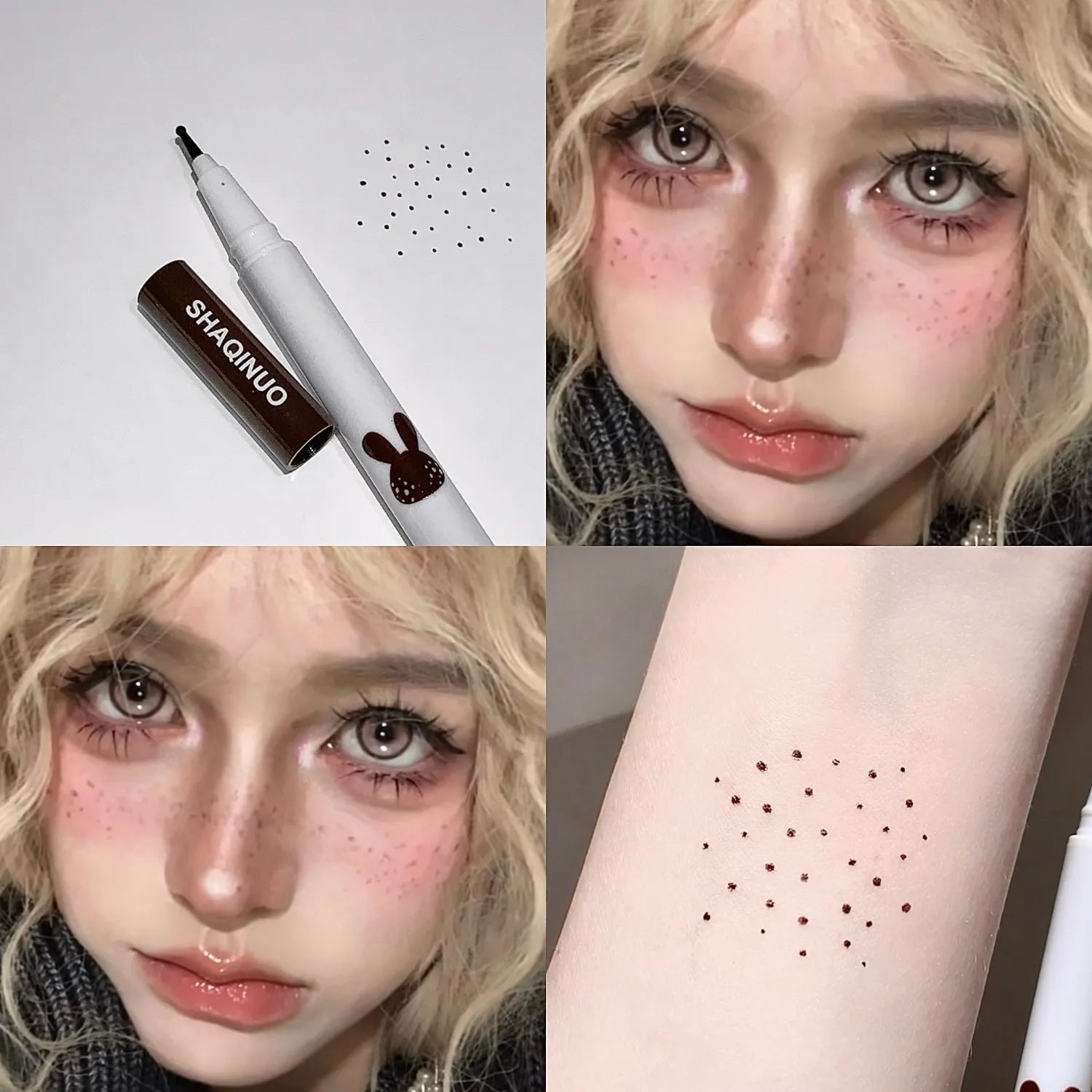 Face Freckles Pen SHAQINUO Natural Waterproof Lifelike Fake Long Qme S9132-03
