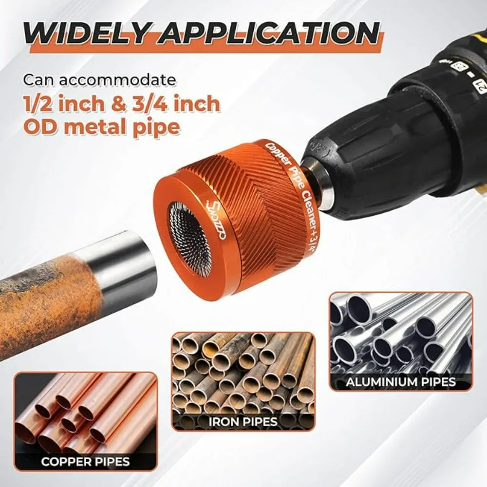 15/22mm Electric Drill Pipe Cleaner Copper Pipe Cleaning Replacement Brush Rust Removal Cleaning Brush Tool Drill Accessories Qme