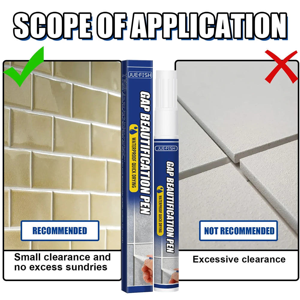 Tile Repair Pen Tile Refill Wall Grout Bathroom Porcelain Filling Agents Waterproof Mouldproof for Home Qme