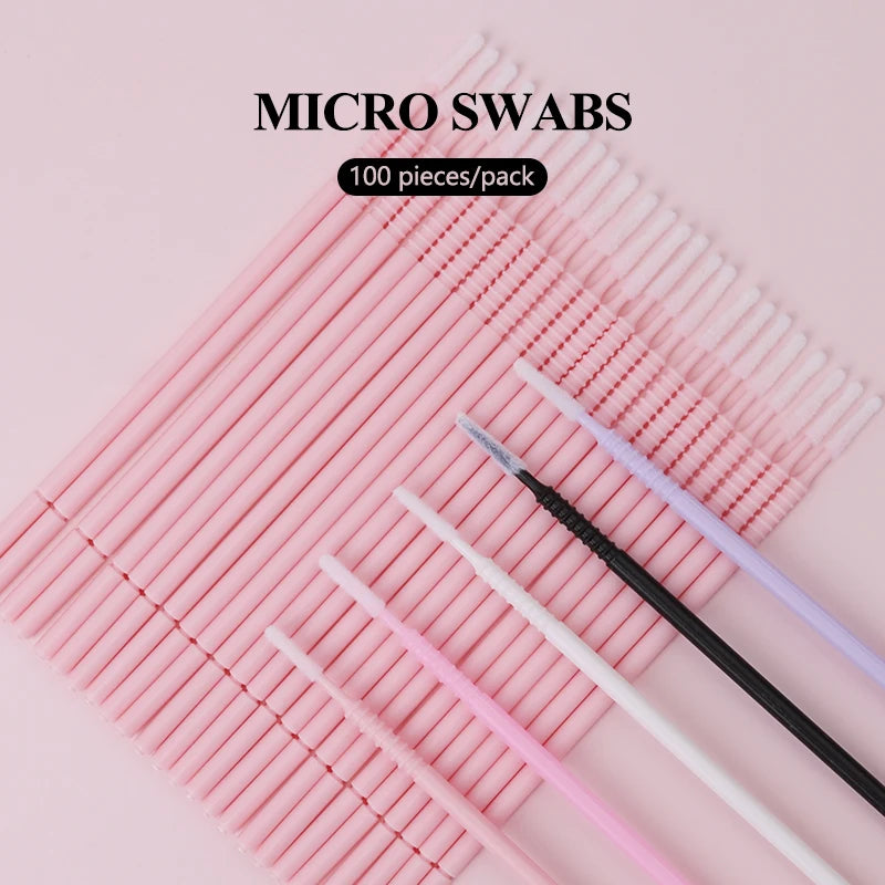 NATUHANA Microbrush Eyelash Cleaning Cotton Swabs Individual Lashes Qme