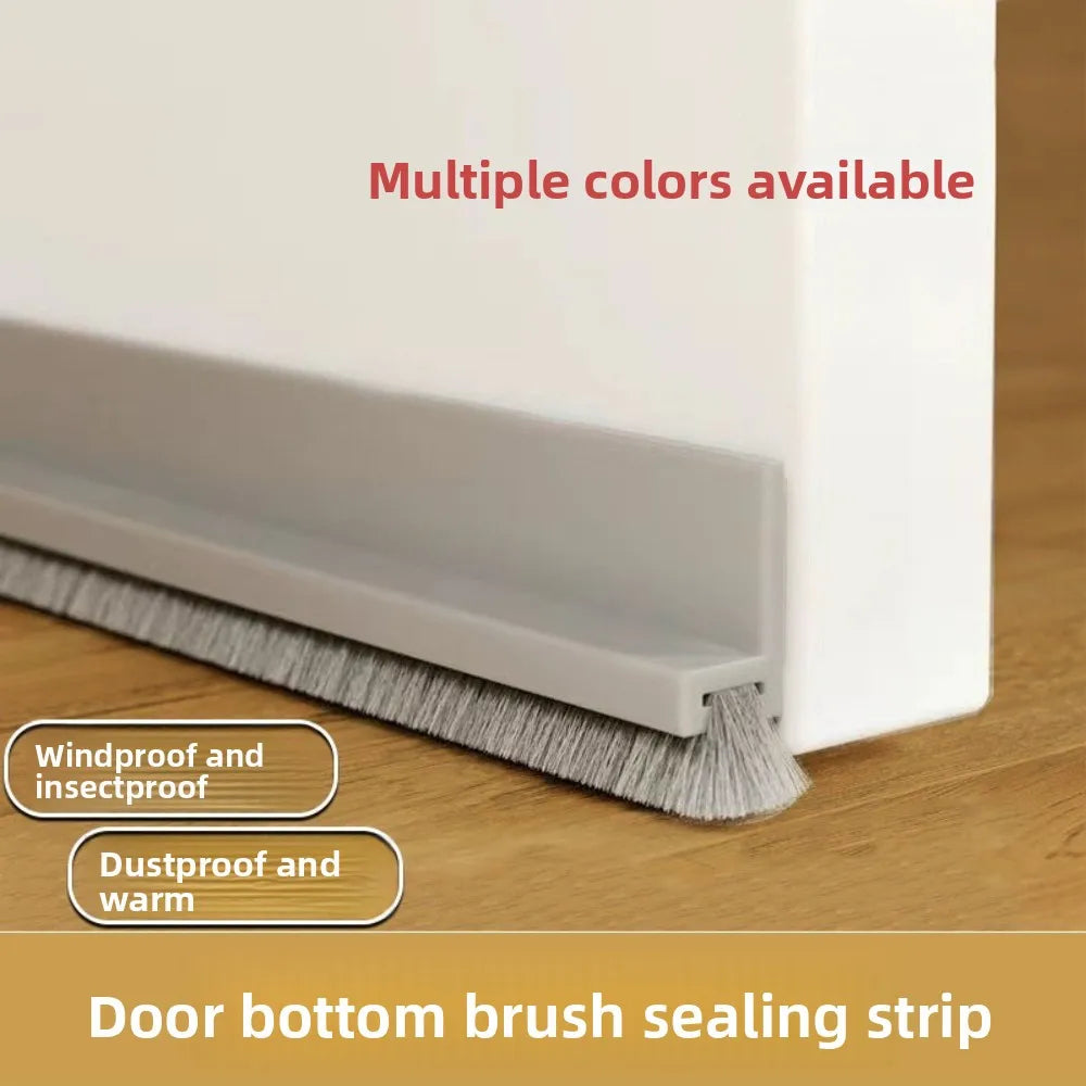 Durable SelfAdhesive BrushSeal Strip 100CM Soundproof Insectproof Weather Strip for Household Door Bottom Use Qme