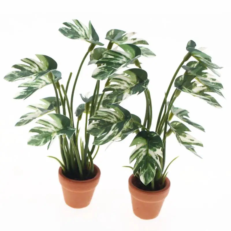 1 12 Dollhouse Simulation Monstera Green Plant Potted Micro Landscape Qme