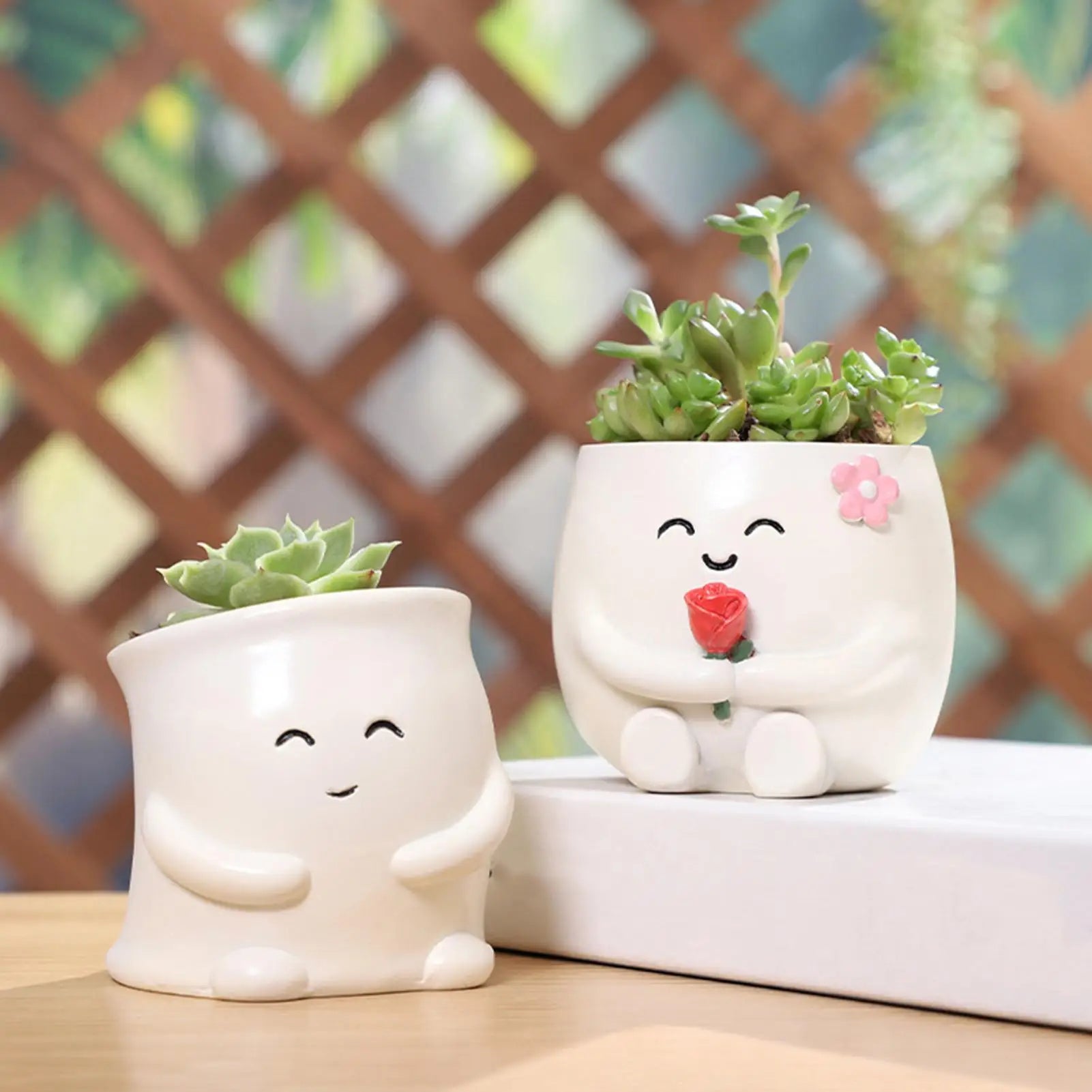 Cute Plant Pots Flower Container Drainage Hole Indoor Outdoor Patio Qme
