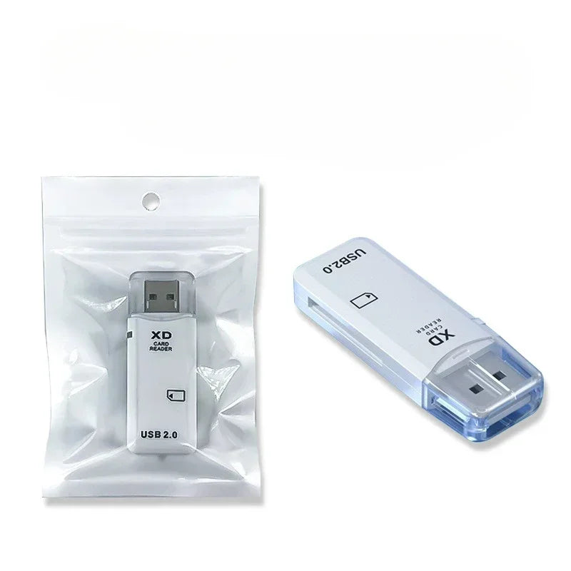 1pcs USB2.0 High-speed Card Reader, Portable Ivory White XD Single-port Card Reader, Strong Compatibility Cables Adapters Qme