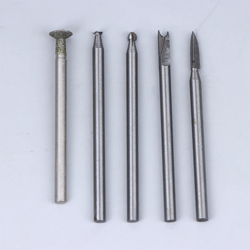5/6Pcs Wood Carving Drill Bits Set With 3mm Shank Compatible With Rotary Tool Woodworking Accessories Qme 5pcs