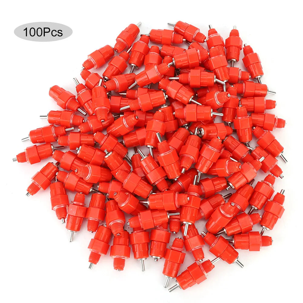 100PCS Automatic Chicken Water Nipple Drinker Poultry Drinking System for Hen Duck Goose Water Feeder Livestock Farm Supplies Qme 100PCS