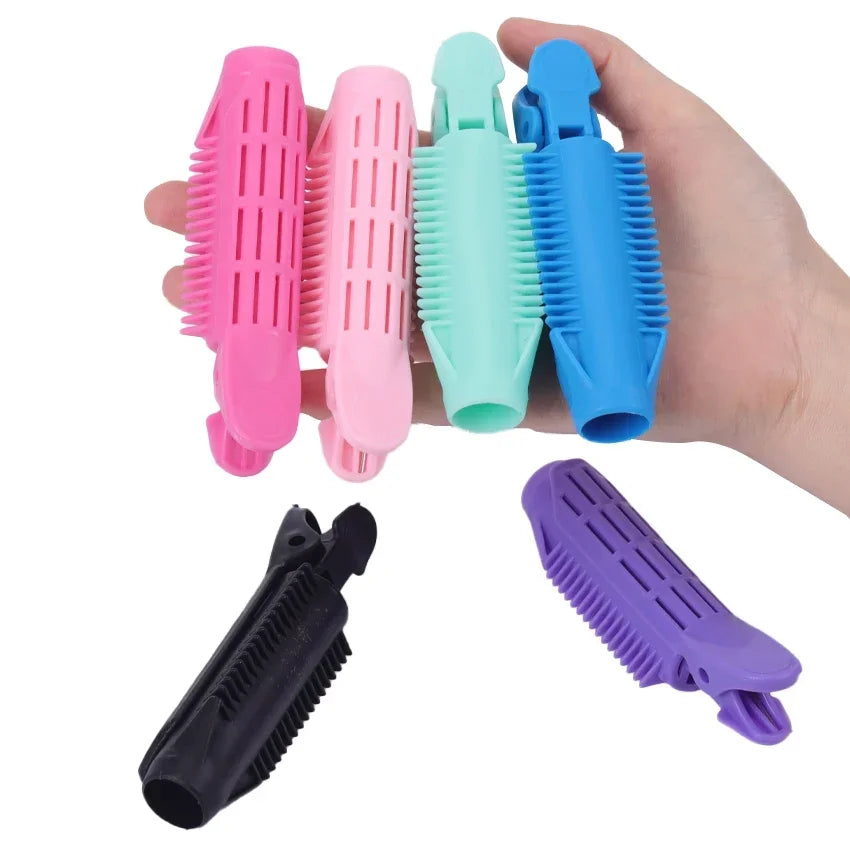 5 Pcs Magic Hair Care Rollers Hair Roots Candy Color Natural Fluffy Clip Sleeping No Heat Plastic Hair Curler Styling Tools Qme