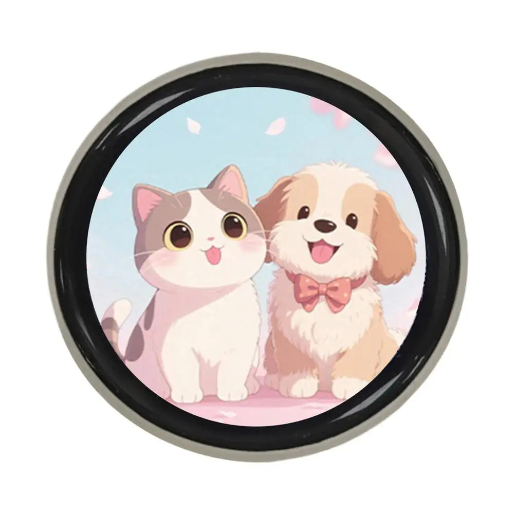 Digital Badge 1.7inch HD Pixel Screen Cute Name Tag 600mAh Electronic Anime Pins 18H Battery for Fans Photo Video Service Qme White