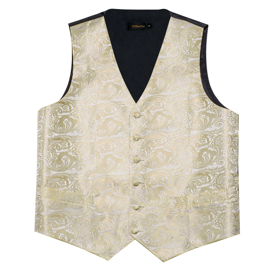 Men's Suit Vest Bowtie Formal Waistcoat Necktie Pocket Square Perfect Qme
