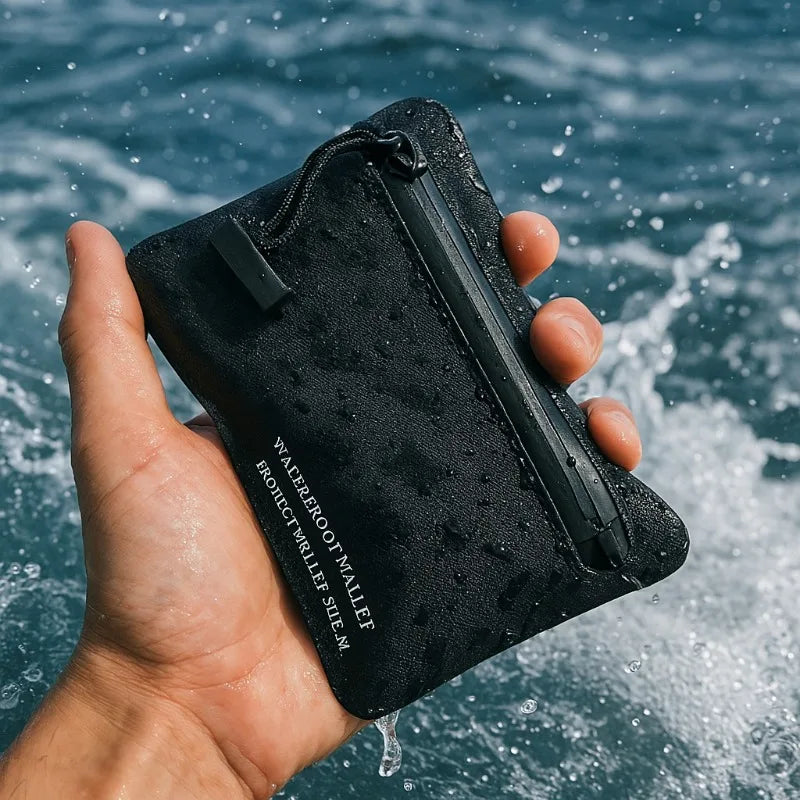 Waterproof Black Hypalon TPU Wallet Card Holder Car Key Case Outdoor Qme
