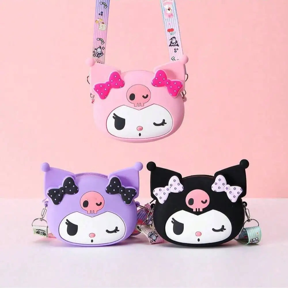 Kuromi Coin Purse Cartoon Silicone Bag Accessory Travel Carrying Qme