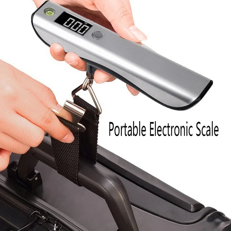 Portable Mini Suitcase Scale LED Display 50Kg/110Lb Digital Luggage Scale For Travel Bag Hanging Scales Weighing Balance Qme