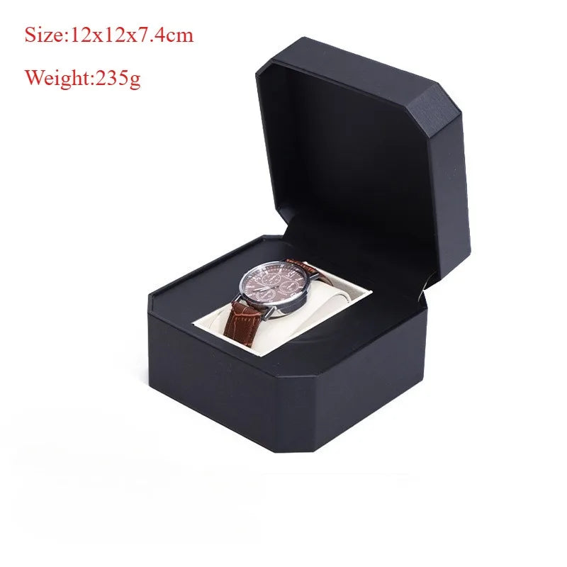 Vintage PU Watch Case Leather Octagonal/Arc Shaped Gift Watch Storage Box Stylish Watch Container Watch Display Box Qme