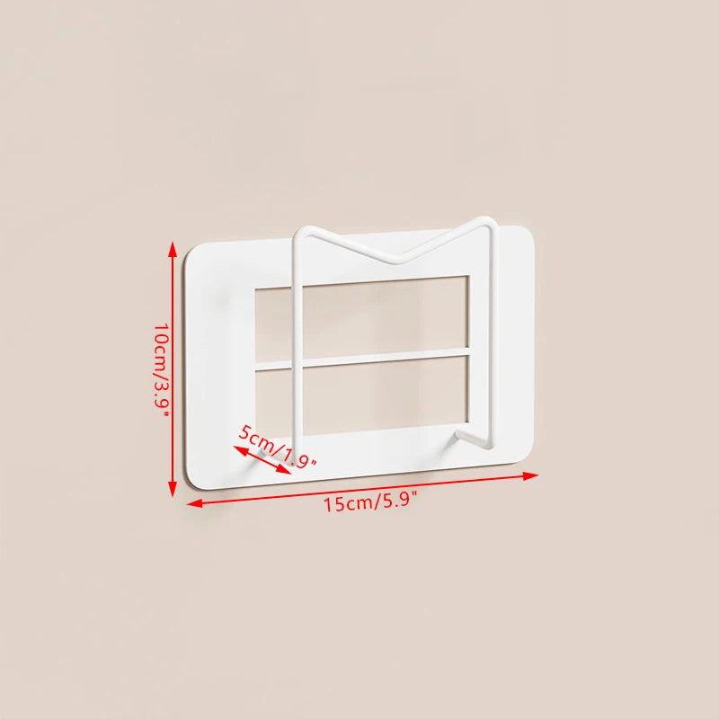 No-drill Multi-purpose Storage Shelf Practical Hooks Selling Qme L White