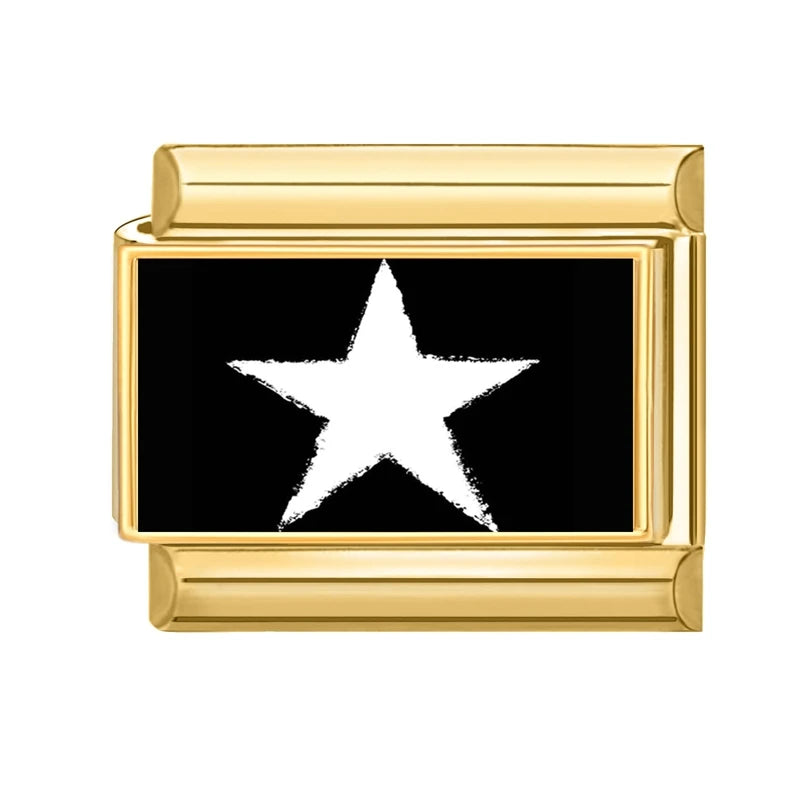 Gold Retro Black Trumpet Zebra Cow Piano Italian Charm Link Fit
