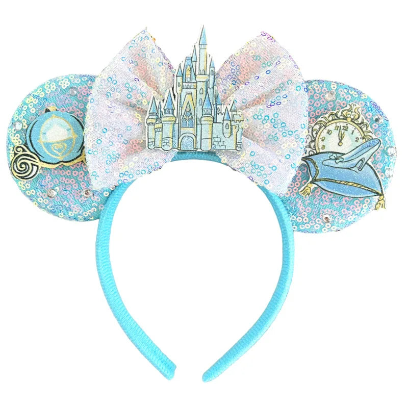 New Glitter Crown Castle Hairband Girls Princess Party Headwear Sequins Mouse Ears Bow Headband Hair Accessories Kids Boutique Qme Headband 9
