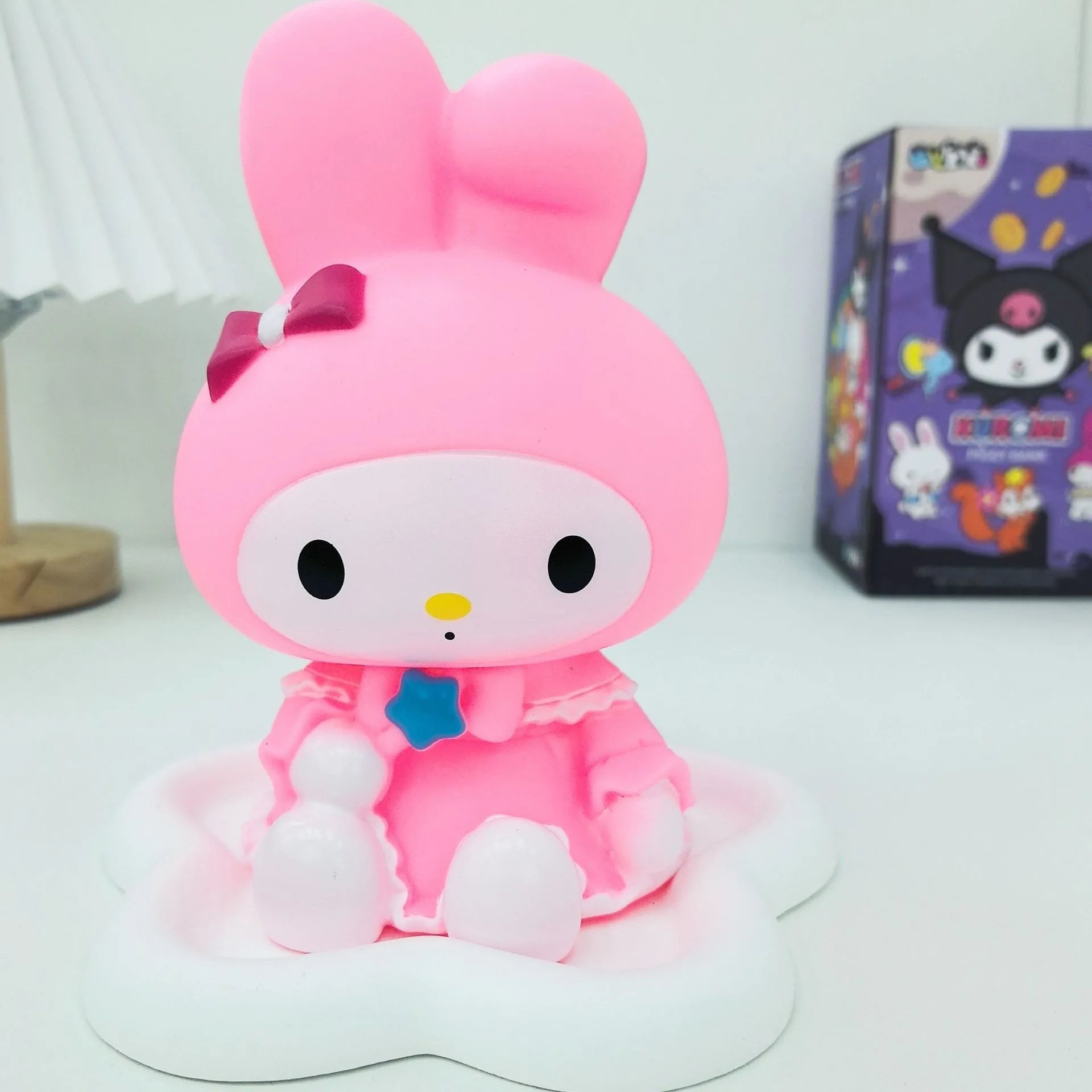 Hello Kitty Kuromi Piggy Bank Desktop Ornament Toy Cartoon-style Vinyl Qme 4Small