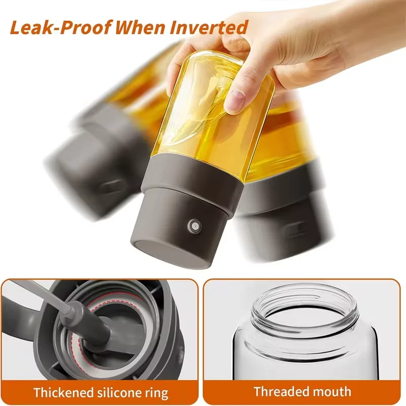 200ml Glass Oil Sprayer For Cooking Press Fine Mist Oil Mister Bottle With Handle Anti-Clog Oil Dispenser For Air Fryer BBQ Sala Qme