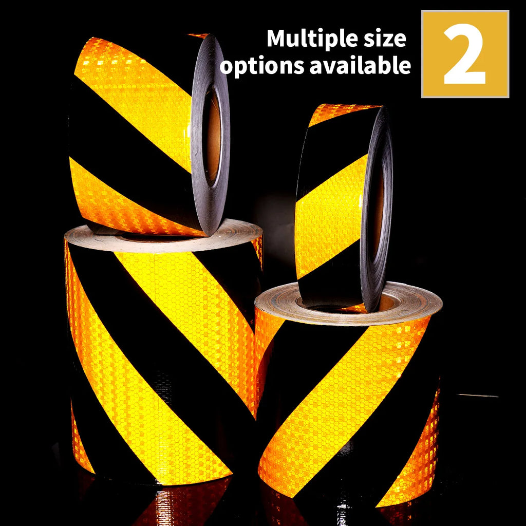 Yellow Twill Reflective Tapes Waterproof Adhesive Strips Hazard Reflector Warning Conspicuity Stickers Qme
