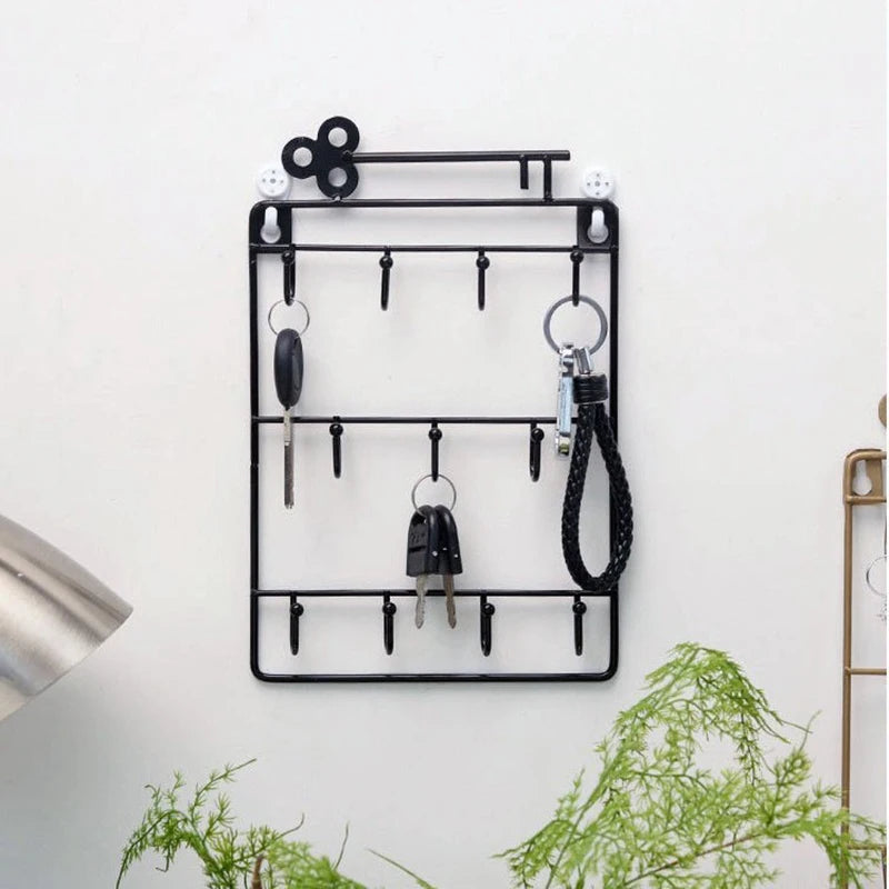 Wall Mounted Key Hook Clip Storage Rack Practical Multifunctional Qme