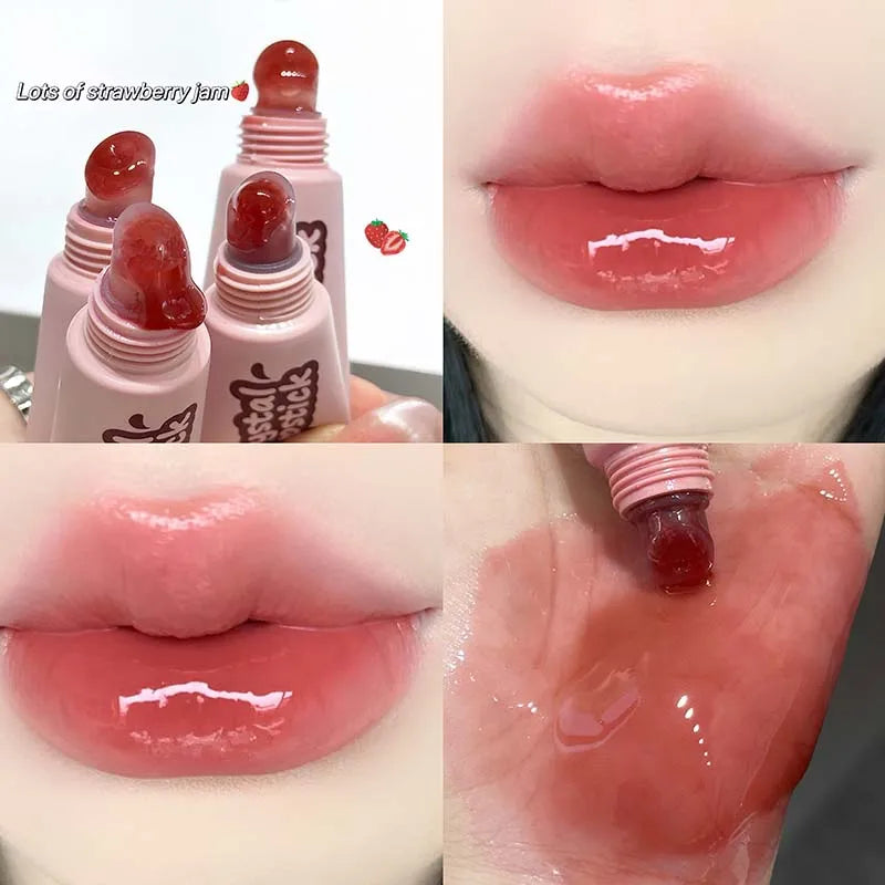Jelly Purple Translucent Lip Gloss Hydrating Mirror Finish Lip Cream Bright Glassy Moisturizing Plumper Long Lasting Lips Makeup Qme