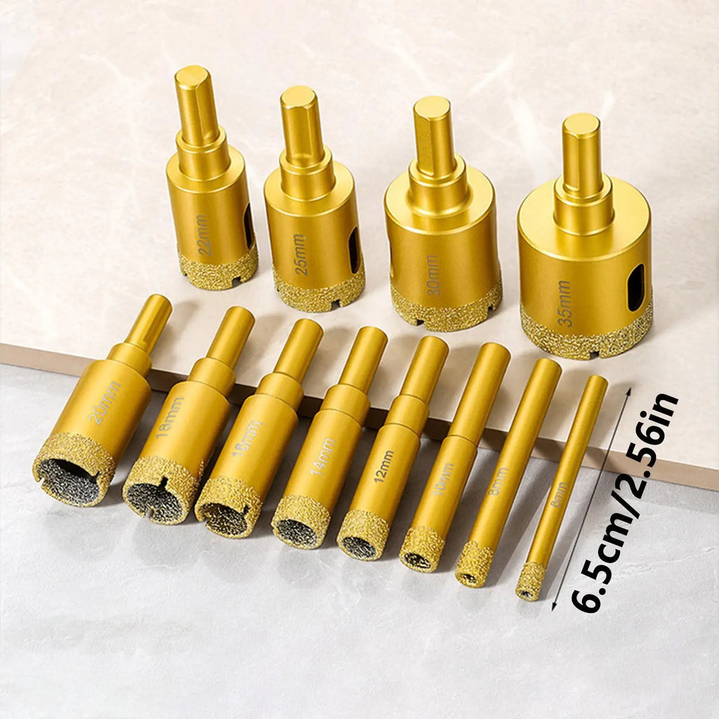 Tile Hole Saw Kit 12-Piece Drill Bit Tool Glass Hole Saw Set For Tile Ceramic Porcelain Granite Marble Stone Concrete Glass Qme