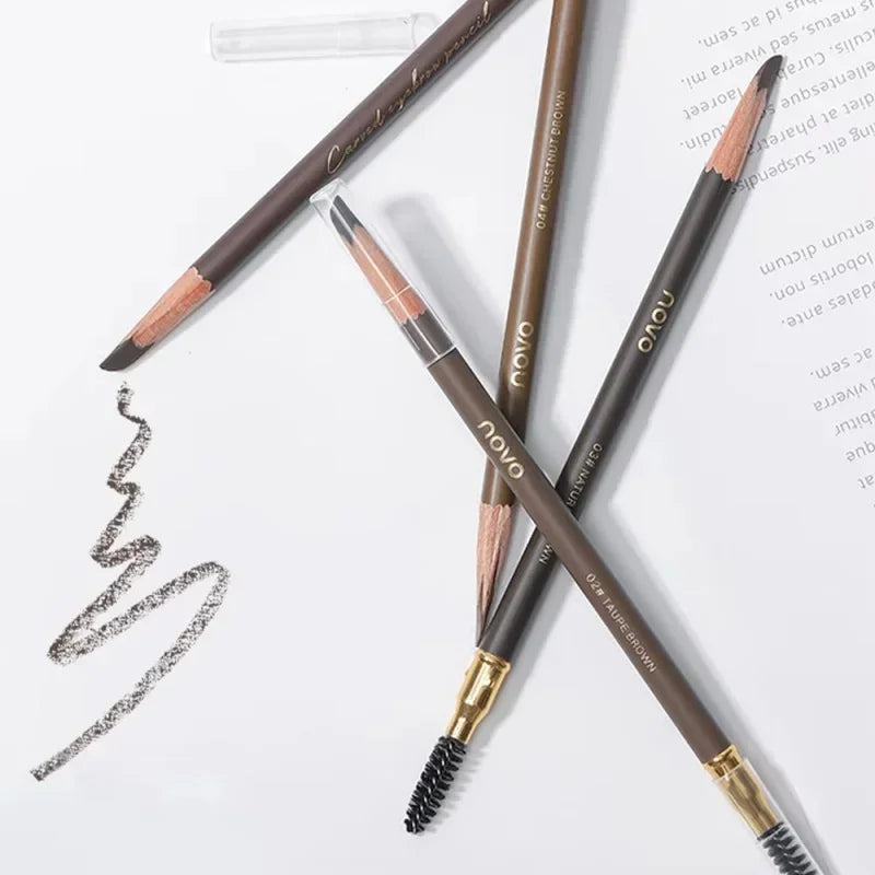 Eyebrow Pencil High Quality Pull Eyebrow Pencil Waterproof Hard Core Flat Head Pencil White Black Leather Makeup Pen Enhancers Qme