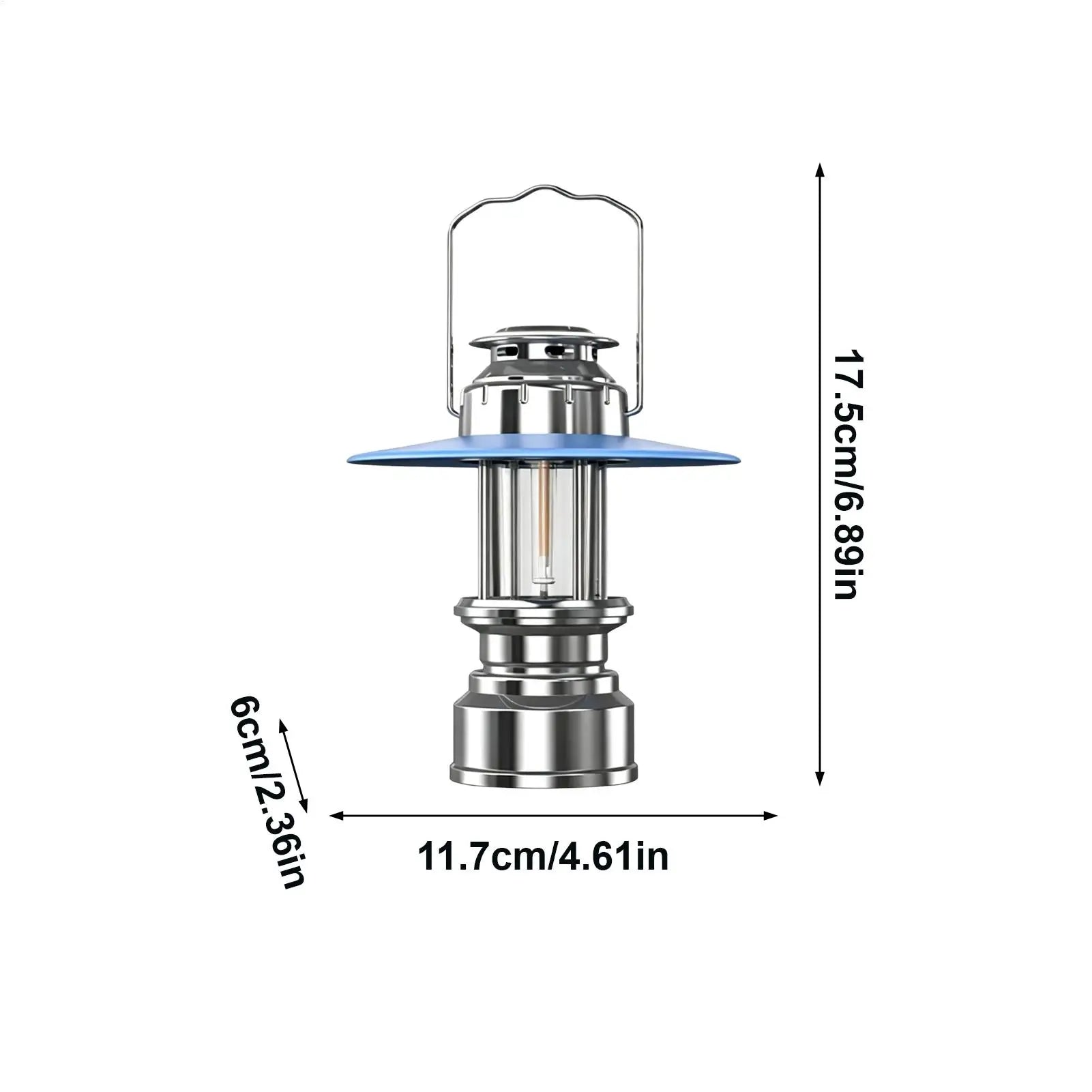 LED Lantern Rechargeable Stepless Dimming Vintage Waterproof Outdoor Qme
