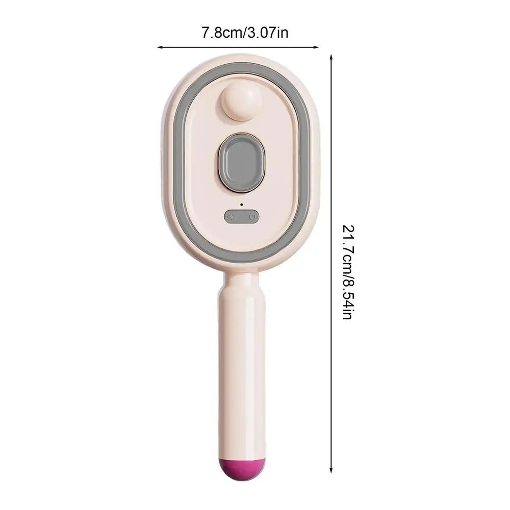 Steam Brush for Hair Rechargeable Detangling Comb with Oil Measuring Cup Steam Straightener Brush for Home Smoothing Curly Thick Qme Pink
