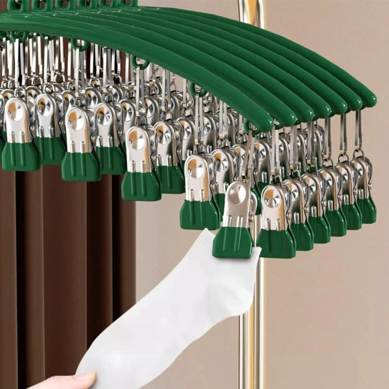Non-slip Clothes Rack Underwear Clip Towel Hanger Stainless Steel Qme
