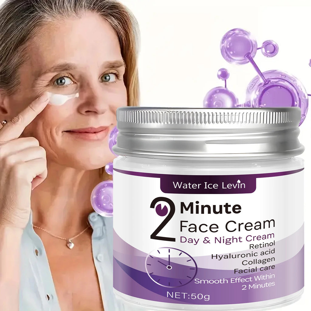 Water Ice Levin 2-Minute Face Cream: Retinol, Hyaluronic Acid & Collagen for Instant Smoothing. Day & Night Use. 50g. Qme