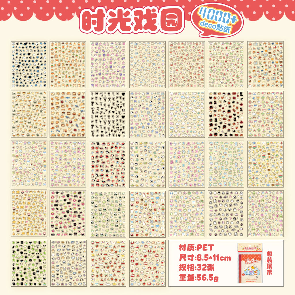 32 Pcs Kawaii Cartoon food shapes Sticker Book Cute Decorative Romantic Handbook Scrapbook Stickers Korean Stationery Supplies Qme A