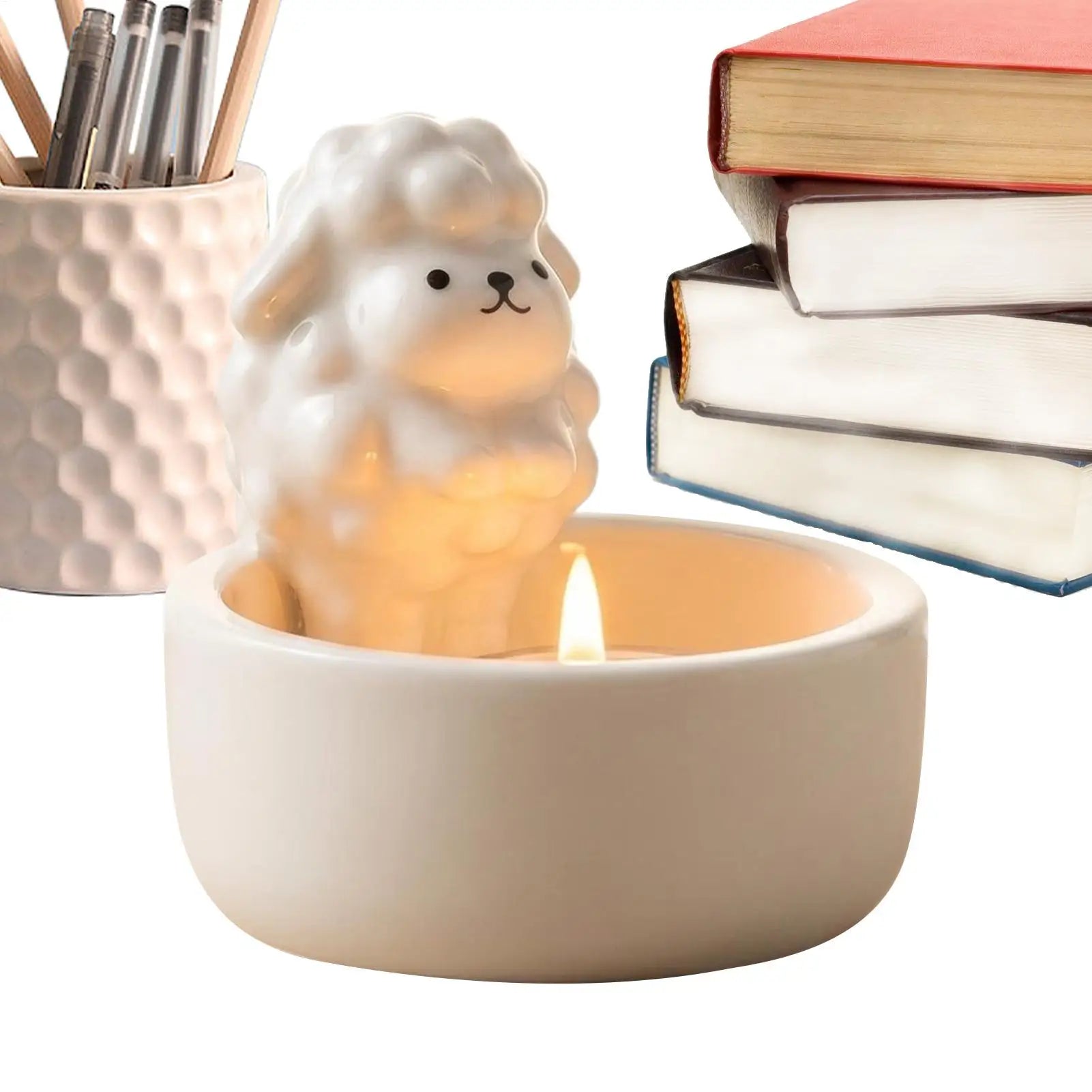 Cute Tealight Holder Aesthetic Table Centerpiece Ceramic Candlestick Qme