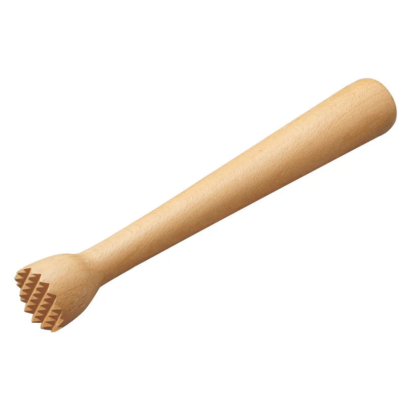 2-Pc Beechwood Muddler Cocktail Muddler Wooden Muddler for Drinks Ice Muddler for Cocktail Milk Tea Mixing Stirring Crushing Ice Qme NB-2PCS