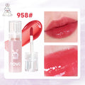 Cute Bunny Jelly Lip Gloss,Moisturizing Glossy Lip Glaze, with Sunflower Seed Oil Nourishing Lipstick,Long-Lasting,Non-Stick Cup Qme 958