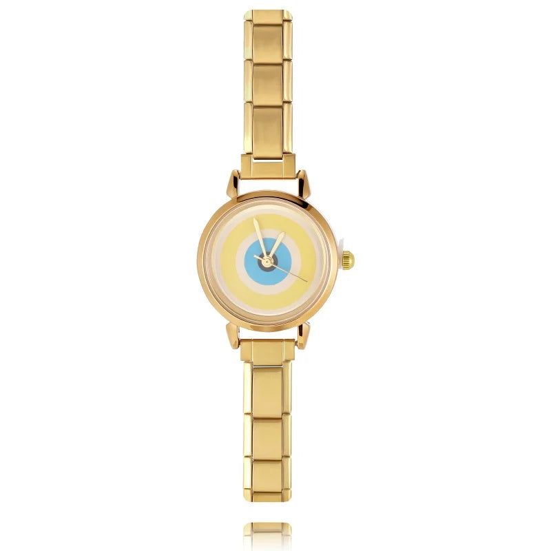 Wholesale Fashion Women's Stainless Steel Round Shiny Watch 9mm Fit Bracelet For Party Friend Wife Birthday DIY Jewelry Gifts Qme Style 14