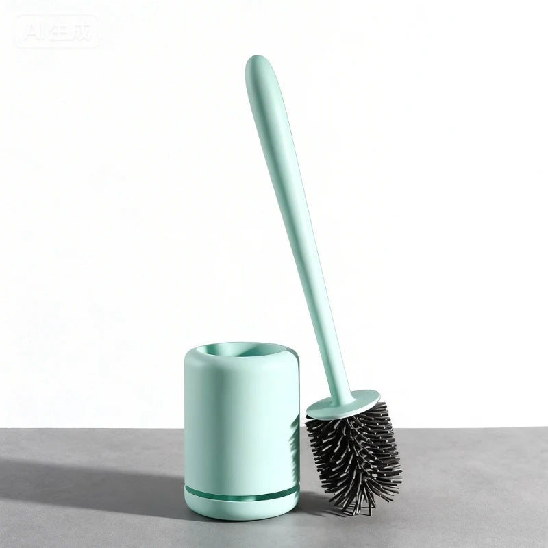 Silicone Toilet Brush, Soft Bristle Bathroom Cleaning Brush, Wall Mounted Quick Drying No Water Accumulation Toilet Cleaner Qme