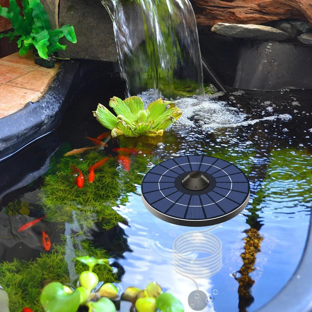 Solar Floating Pond Aerator Bubble Oxygenator with Air Hose and Bubble Stone Fish Tank Oxygenator for Garden Pond Qme