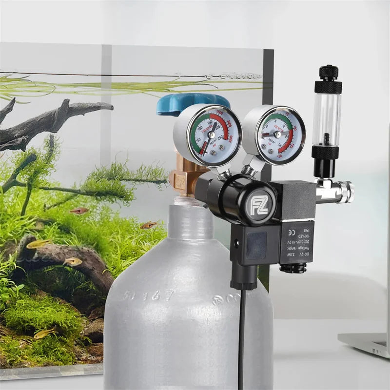 Fzone Single Stage Big Gauge Co2 Regulator Aquarium Accessories Fishbowl Cylinder Tank Bubble Counter Carbon Dioxide Reducer Fis Qme