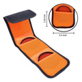 3 Pockets Lens Filter Bag Camera Pouch ND UV CPL Holder Wallet Case Qme Orange