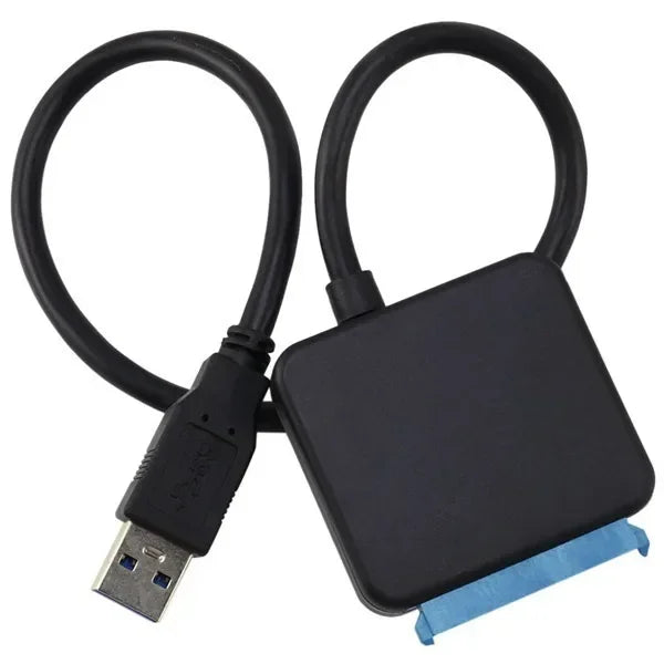 USB 3.0 To SATA 7PIN+15PIN Easy Drive Cable 2.5" 3.5" SSD HDD Hard Drive 10TB 5Gbps Support Expansion Line Expanding Connector Qme black