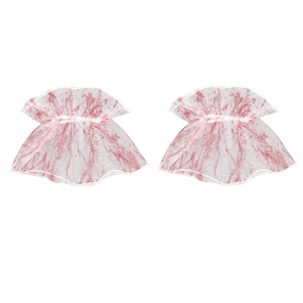 Elastic Lace Blood Colored Dress Up Pleated Ruffles Detachable Qme Style C