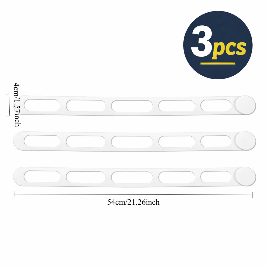 Reusable Silicone Elastic-Bands 3Pcs Pot-Lid Strap Holder Multipurpose for Clay-Pots Bowls Lunch Box Curtain Use Qme 3Pcs White