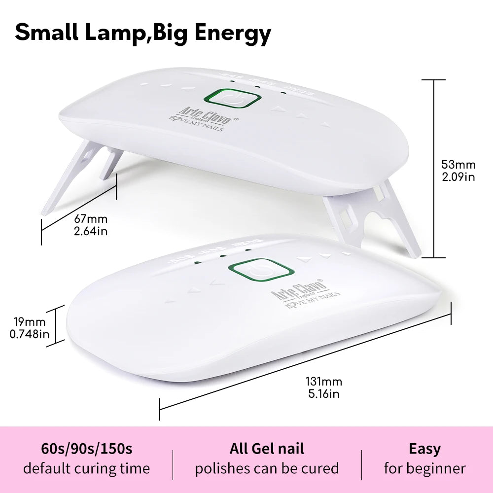 UV Resin Nail Dryer Machine Portable 60 90 150s 3 Levels Timing Qme