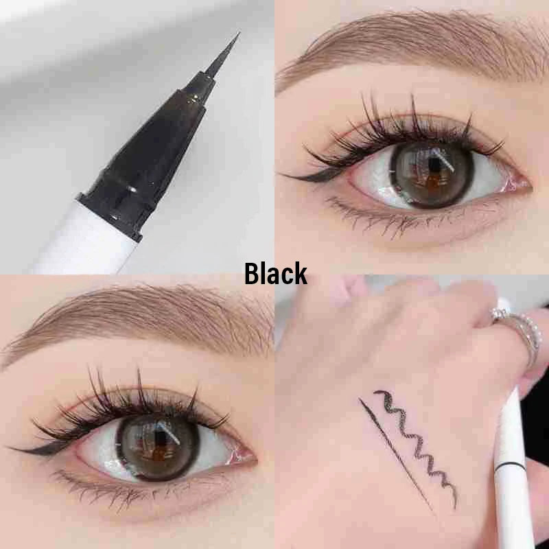 Matte White Eyeliner Liquid Pen Lying Silkworm Pencil Brighten Corners of Eyes Ultra-thin Waterproof Pigment Cosplay Eyeshadow Qme 01 Black